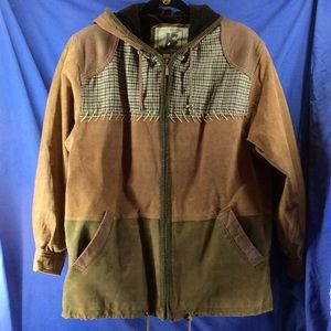 Women’s Vintage Leather/Suede/wool patchwork coat